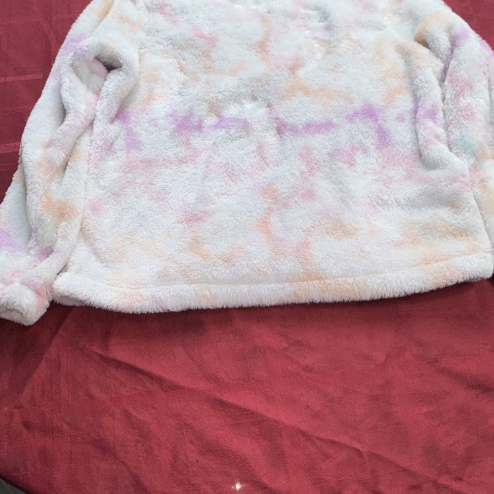 Cat & Jack Girls Multicolor Tie Dye Fleece Pullover Long Sleeve T-Shirt XL - Picture 5 of 9